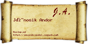 Jánosik Andor névjegykártya