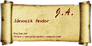 Jánosik Andor névjegykártya